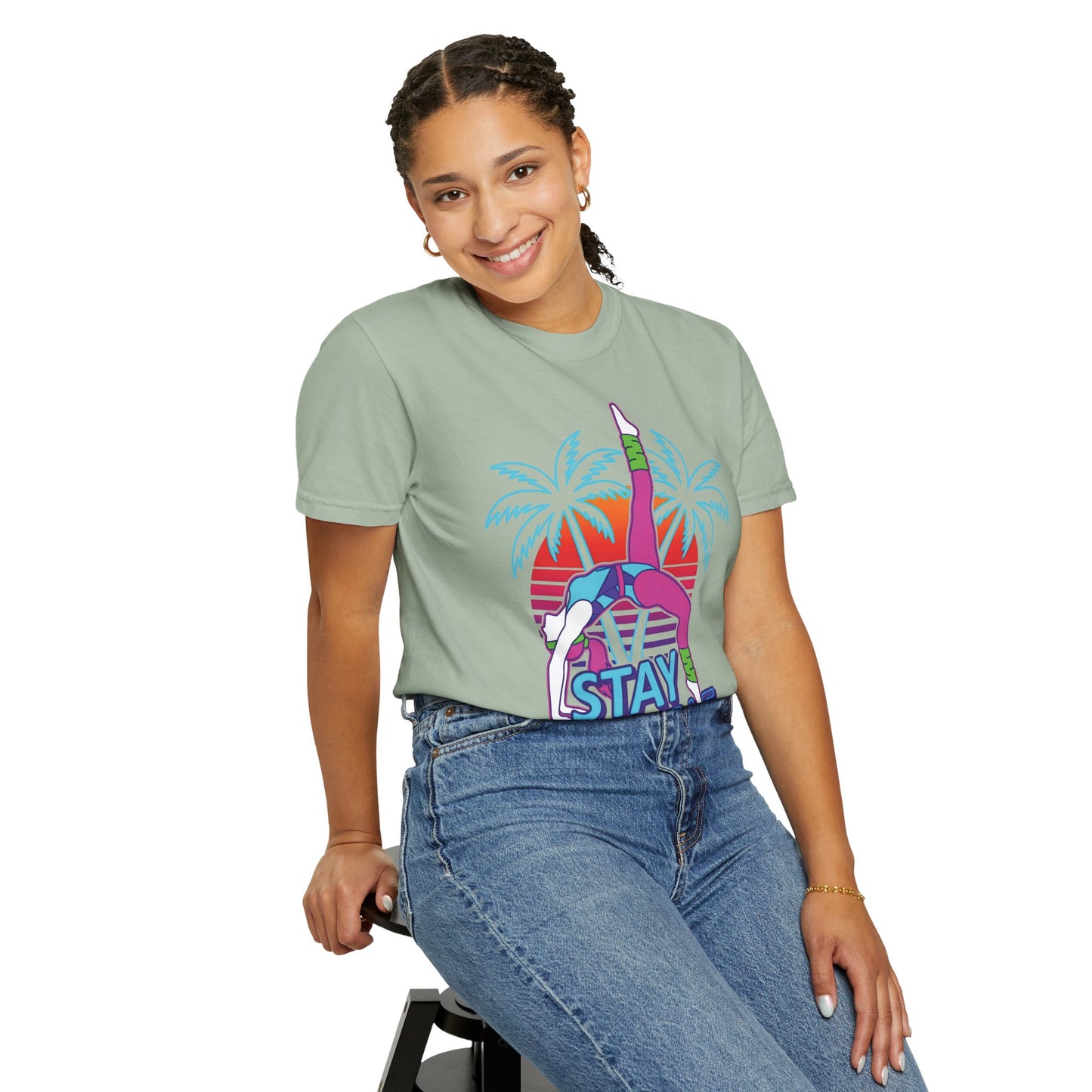 Stay Flexible Retro 80s Backbend Graphic Tee | Vintage Workout Shirt Women