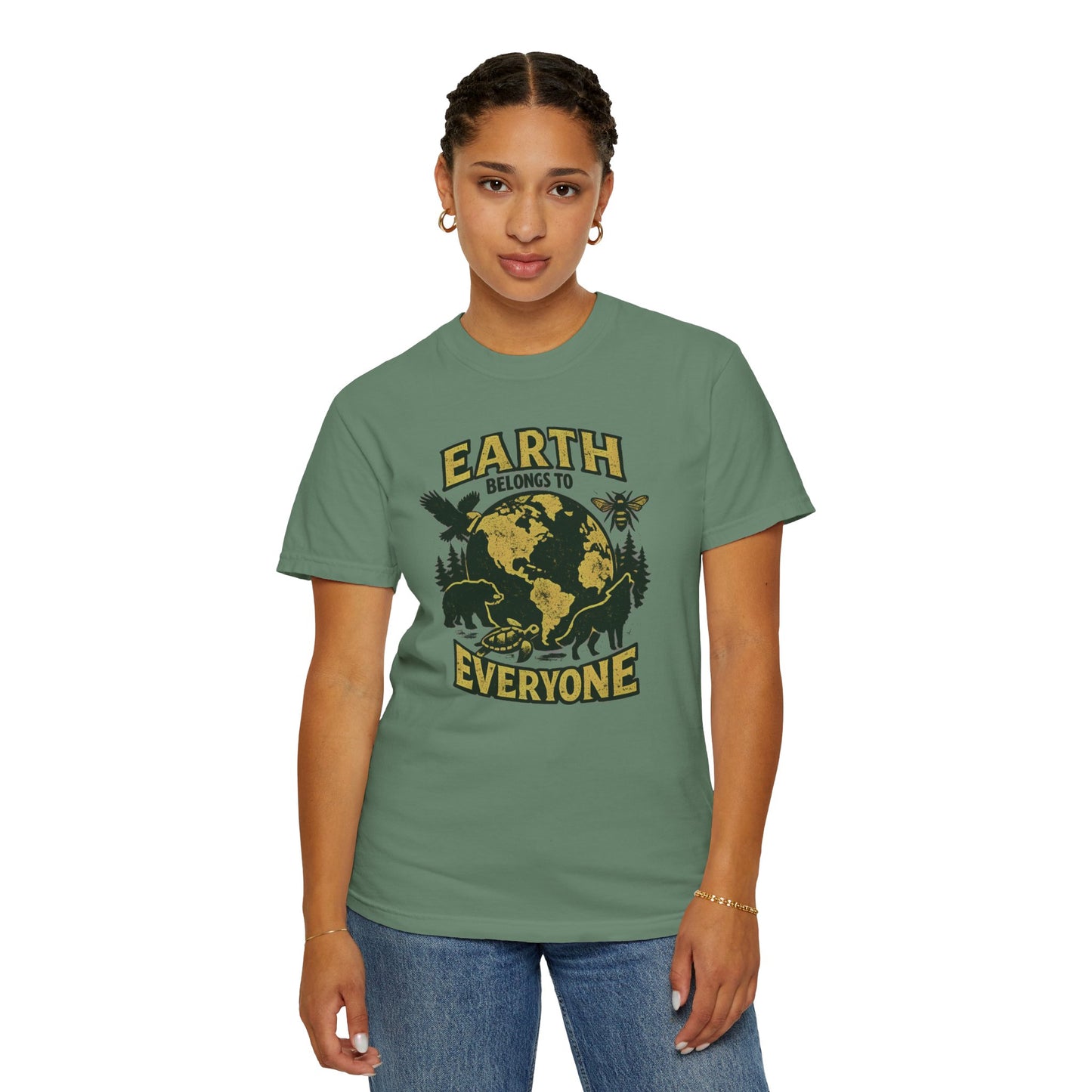 Earth Belongs to Everyone Earth Day Tee | Conservation Art Shirt | Wildlife Gift