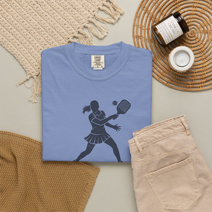 Pickleball Female Silhouette Icon Tee Minimalist Pickler Graphic Women T-Shirt