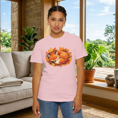 Sleeping Fox Watercolor Graphic Tee | Cozy Woodland Animal Shirt | Nature Lover Gift