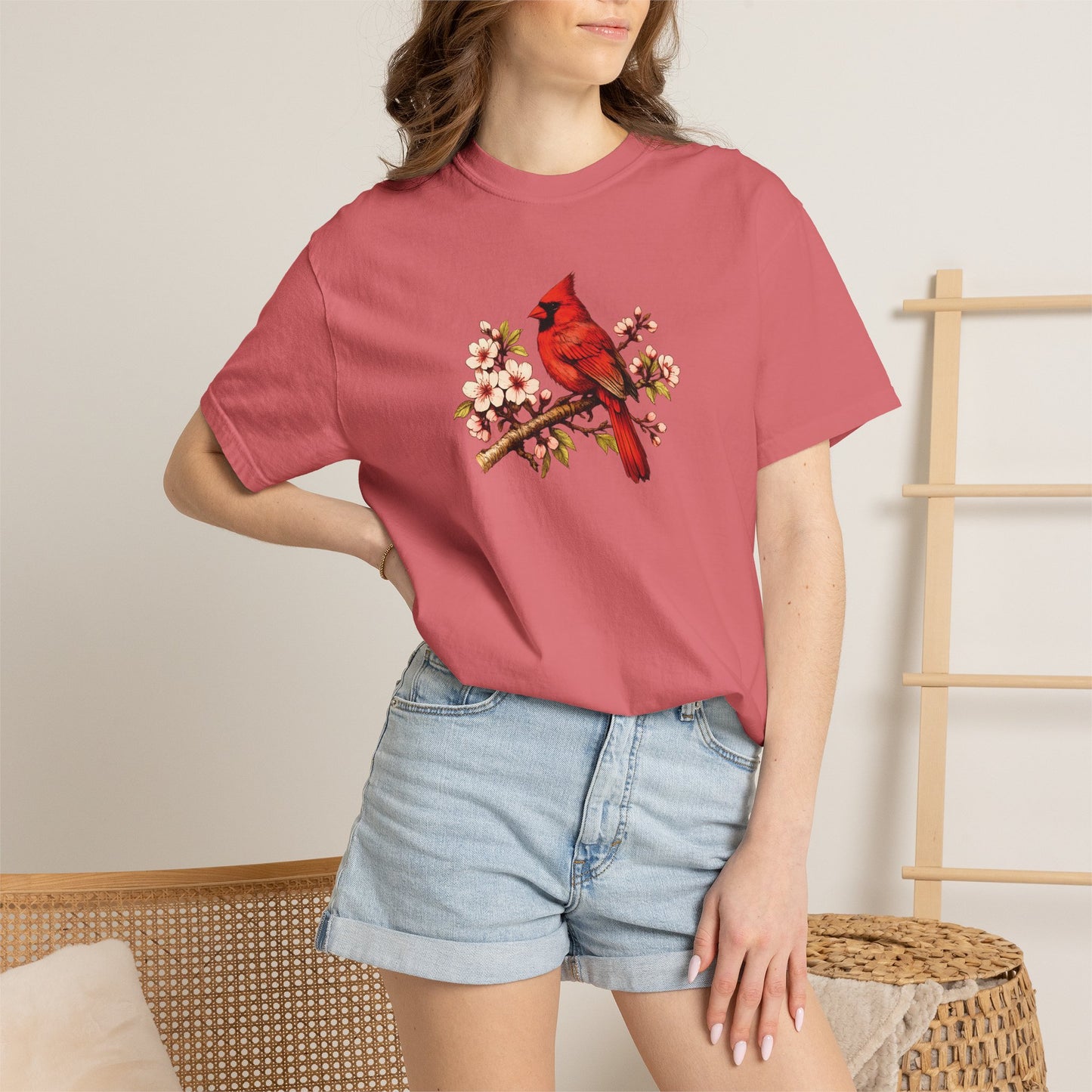 Cardinal Botanical Tee | Vintage Bird Art Shirt | Bird Watcher Gift