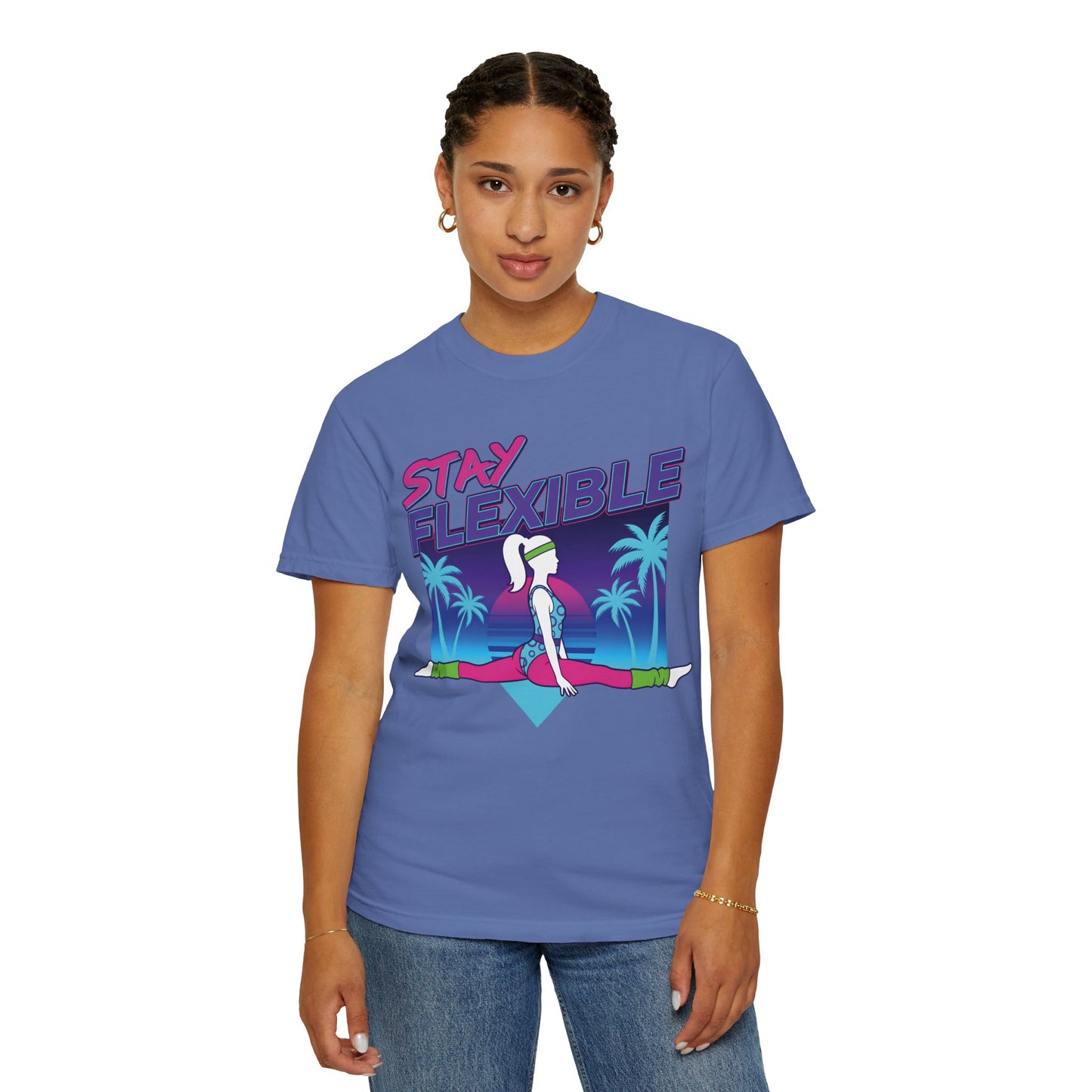 Stay Flexible Retro 80s Splits Aerobics Tee | Vintage Gym Shirt Women