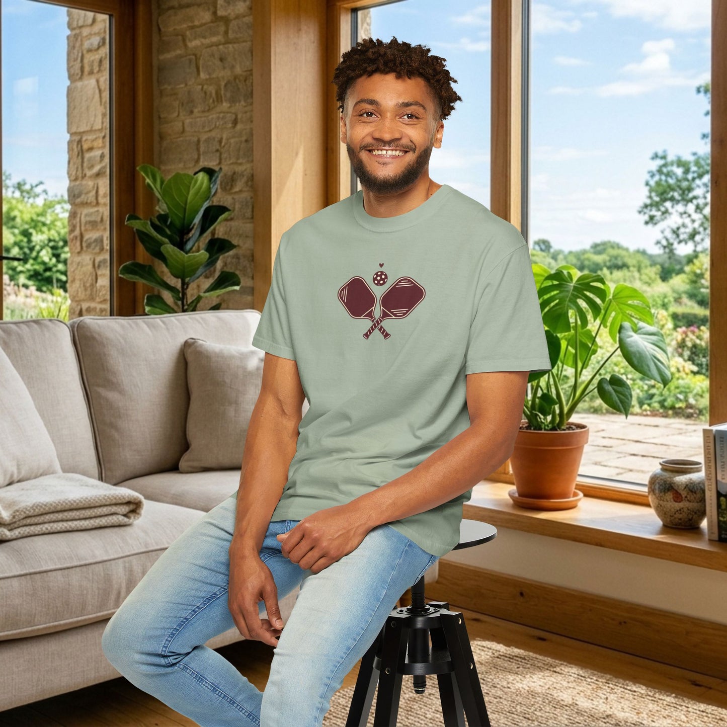 Pickleball Heart Icon Tee Pickler Love Minimalist Graphic Unisex Shirt