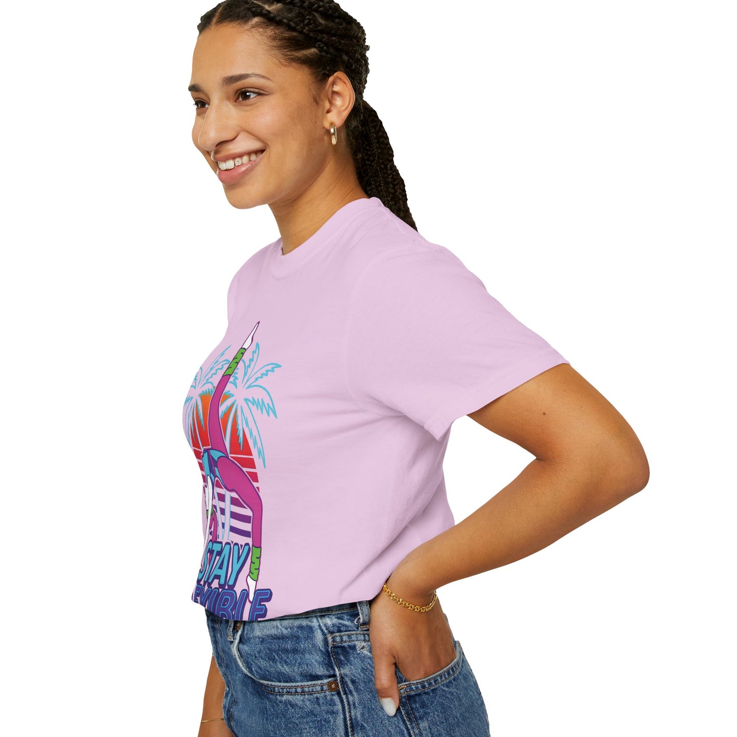 Stay Flexible Retro 80s Backbend Graphic Tee | Vintage Workout Shirt Women