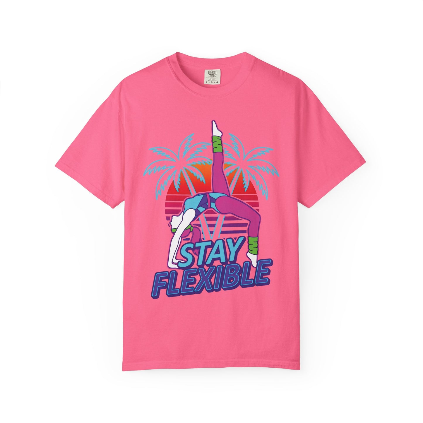 Stay Flexible Retro 80s Backbend Graphic Tee | Vintage Workout Shirt Women