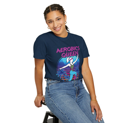 Aerobics Queen Retro 80s Dance Graphic Tee | Vintage Workout Shirt Women