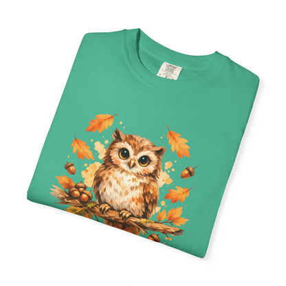 Watercolor Owl Graphic Tee | Autumn Wildlife Art Shirt | Owl Lover Gift