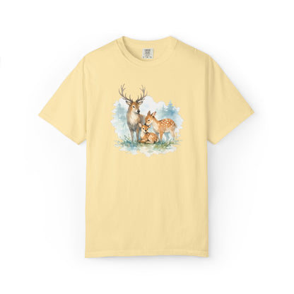 Watercolor Deer Family Tee | Forest Wildlife Art Shirt | Nature Lover Gift | Unisex