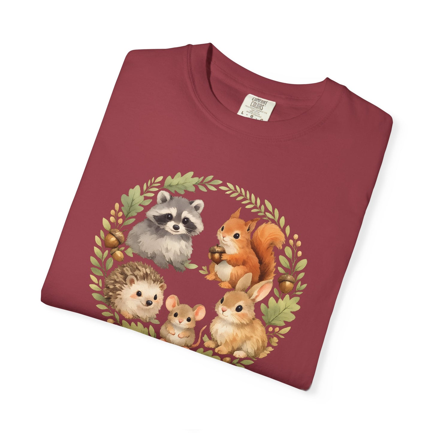 Woodland Animals Circle Watercolor Tee | Forest Creature Gift Shirt | Nature Lover