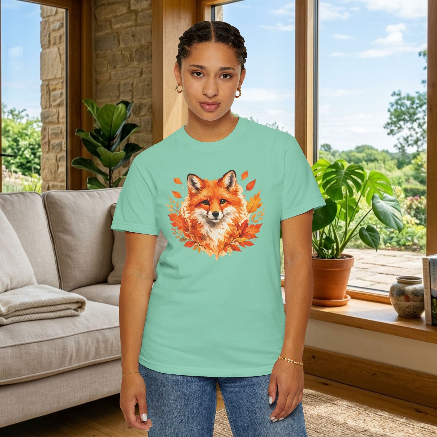 Watercolor Fox Graphic Tee | Autumn Wildlife Art Shirt | Nature Lover Gift | Unisex