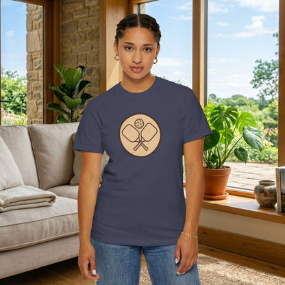 Vintage Pickleball Badge Tee Pickler Crest Minimalist Unisex Shirt