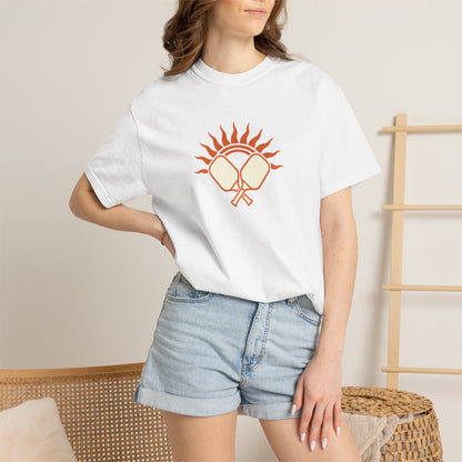 Pickleball Sun Badge Tee Pickler Vintage Minimalist Unisex Shirt