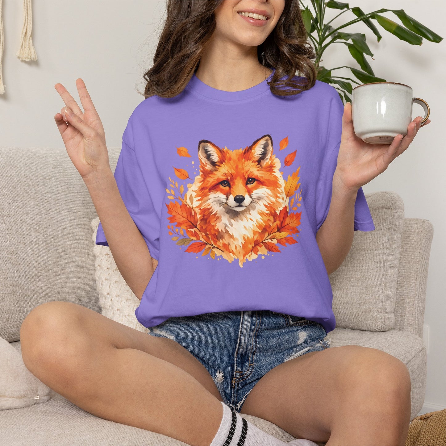 Watercolor Fox Graphic Tee | Autumn Wildlife Art Shirt | Nature Lover Gift | Unisex