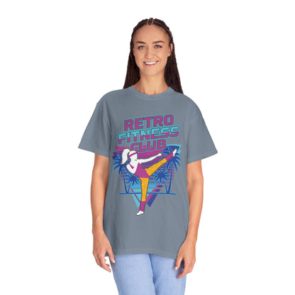 Retro Fitness Club High Kick 80s Tee | Vintage Aerobics Shirt Women