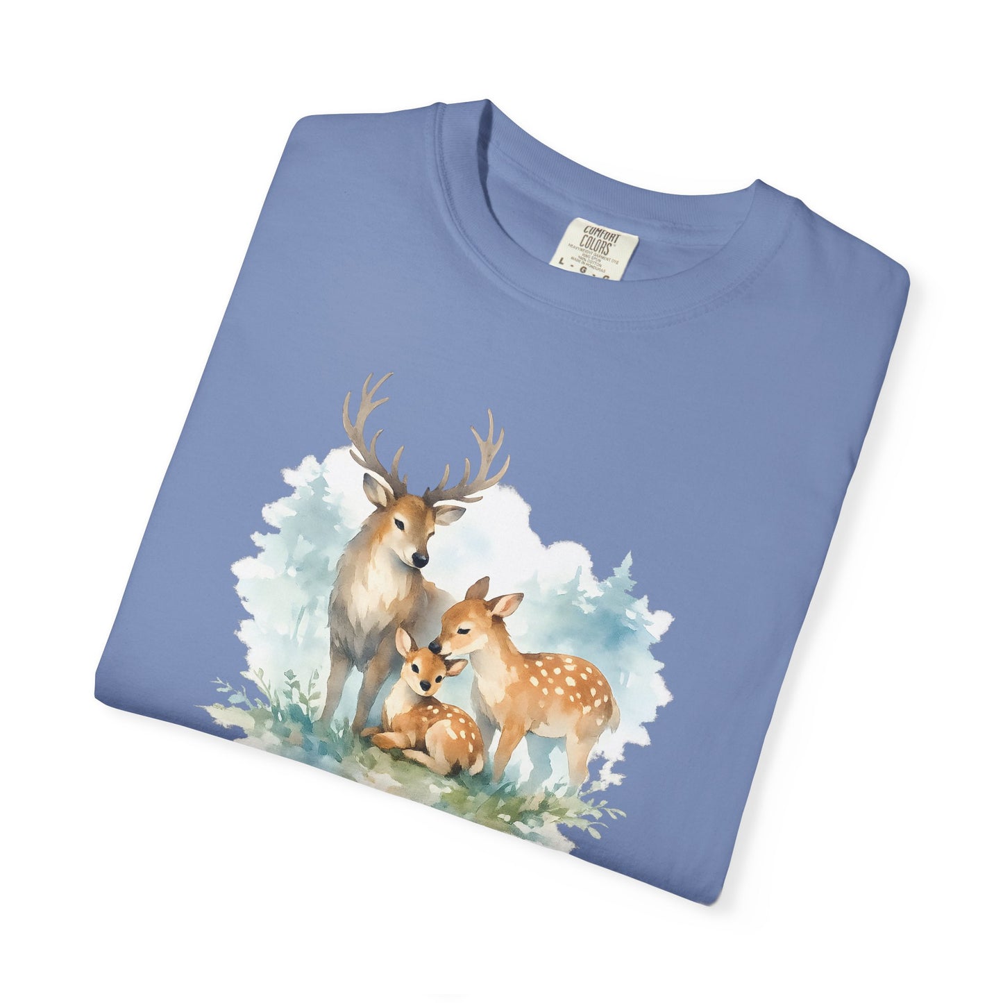 Watercolor Deer Family Tee | Forest Wildlife Art Shirt | Nature Lover Gift | Unisex