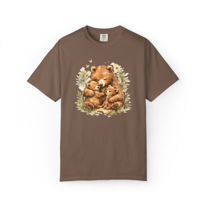 Mother Bear and Cubs Watercolor Tee | Wildlife Art Shirt | Mother Nature Gift | Unisex