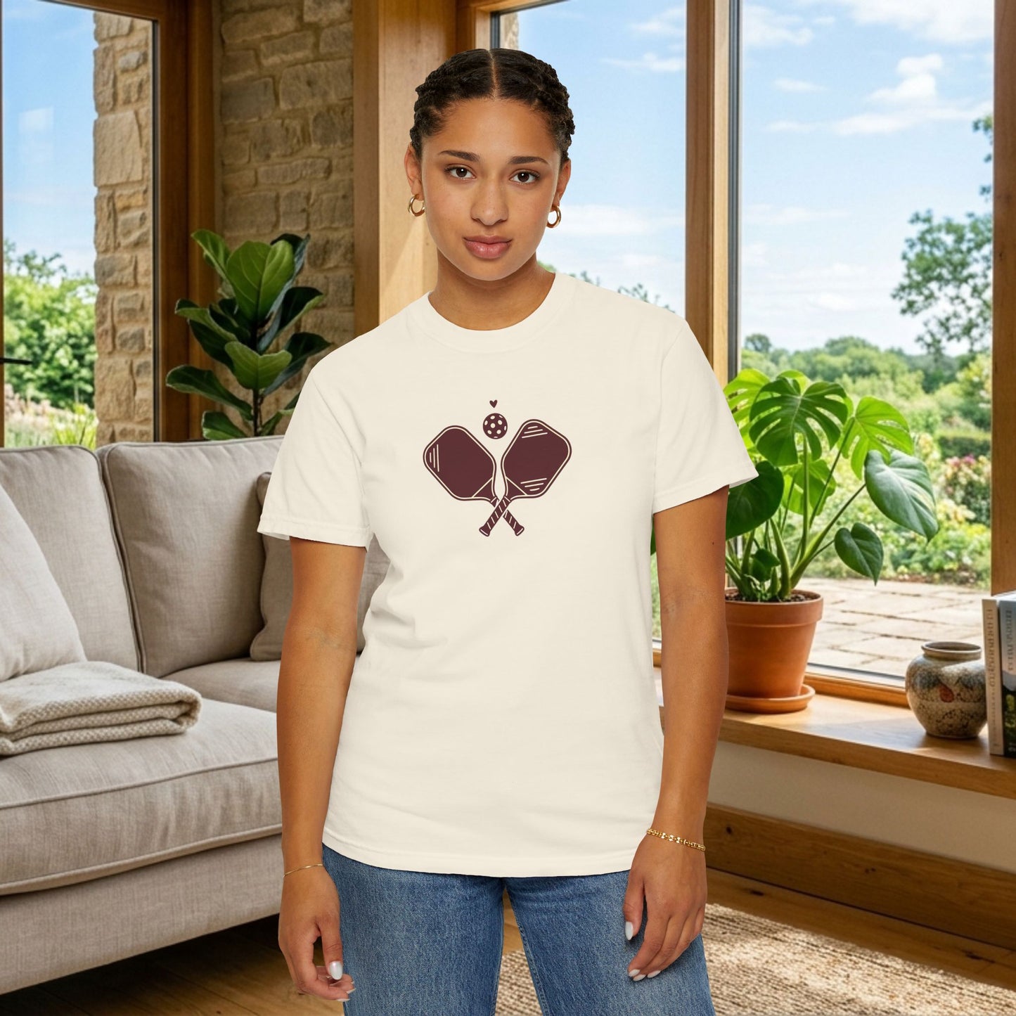 Pickleball Heart Icon Tee Pickler Love Minimalist Graphic Unisex Shirt