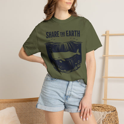 Whale Conservation Tee | Share the Earth Graphic Shirt | Ocean Wildlife Gift | Unisex