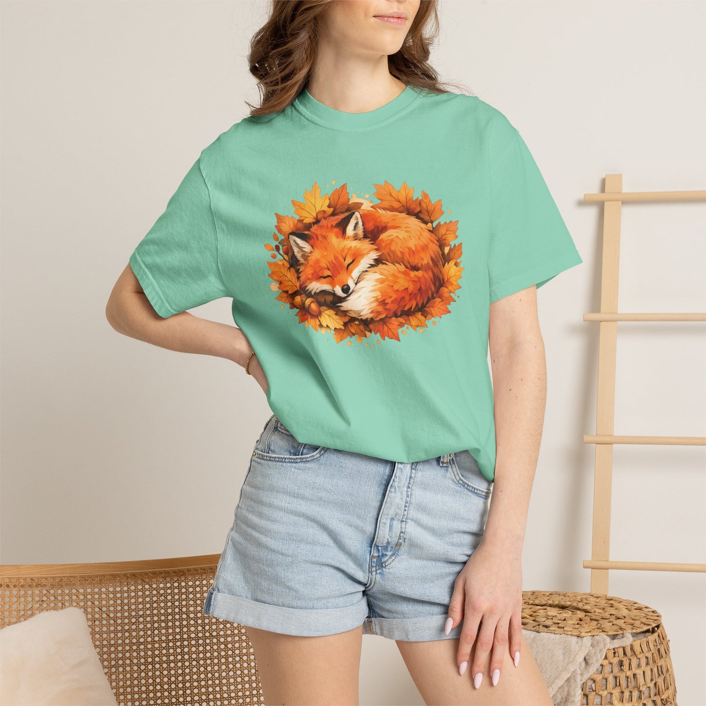 Sleeping Fox Watercolor Graphic Tee | Cozy Woodland Animal Shirt | Nature Lover Gift