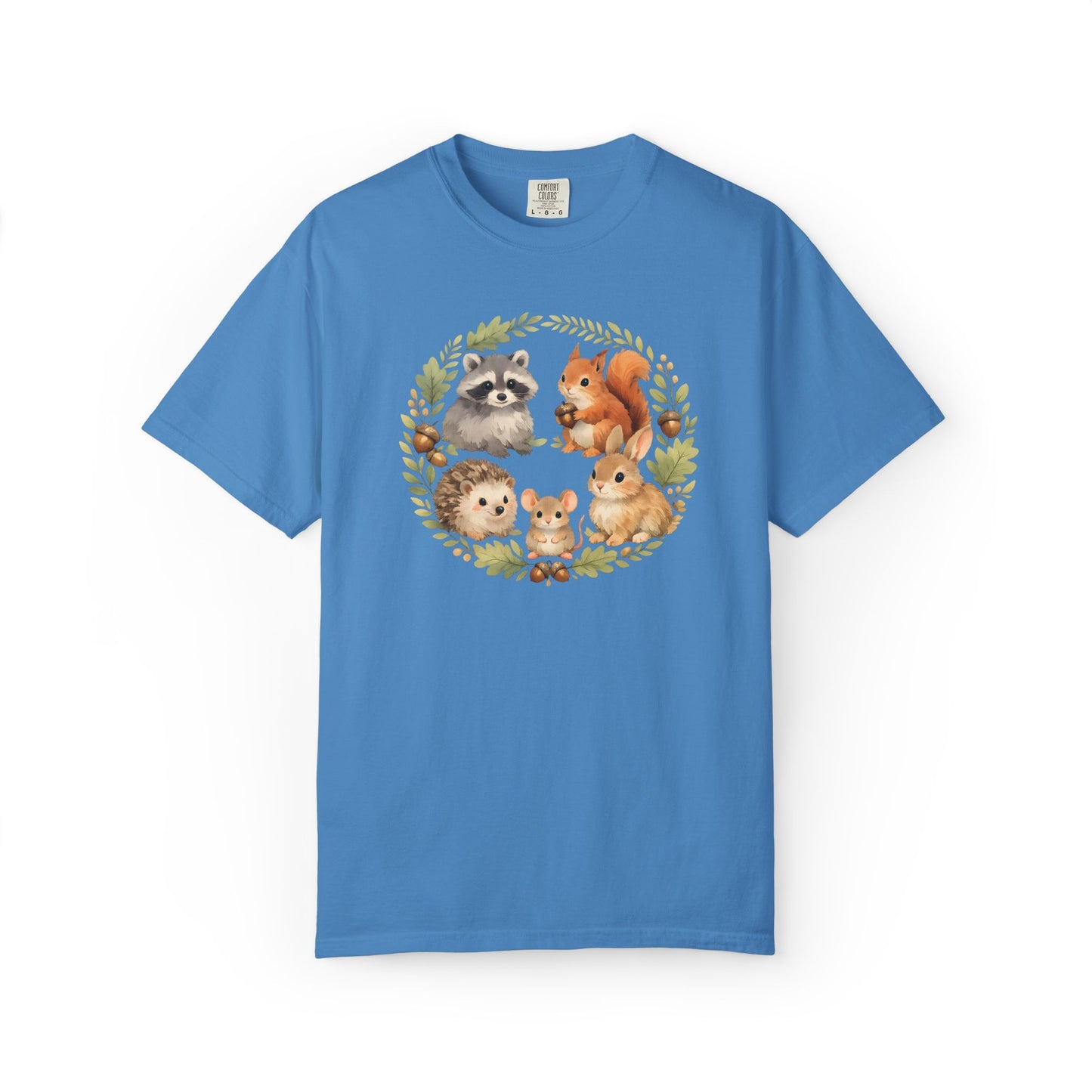 Woodland Animals Circle Watercolor Tee | Forest Creature Gift Shirt | Nature Lover