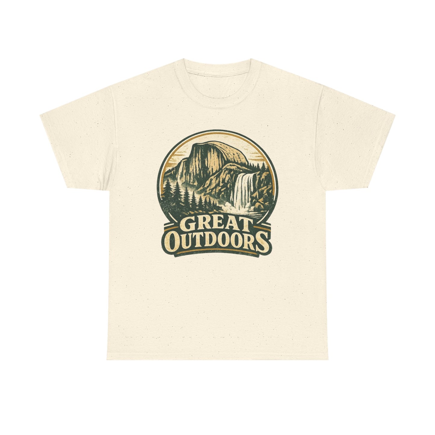 Great Outdoors Retro Badge Tee | Yosemite Half Dome Graphic Shirt | Camping Gift