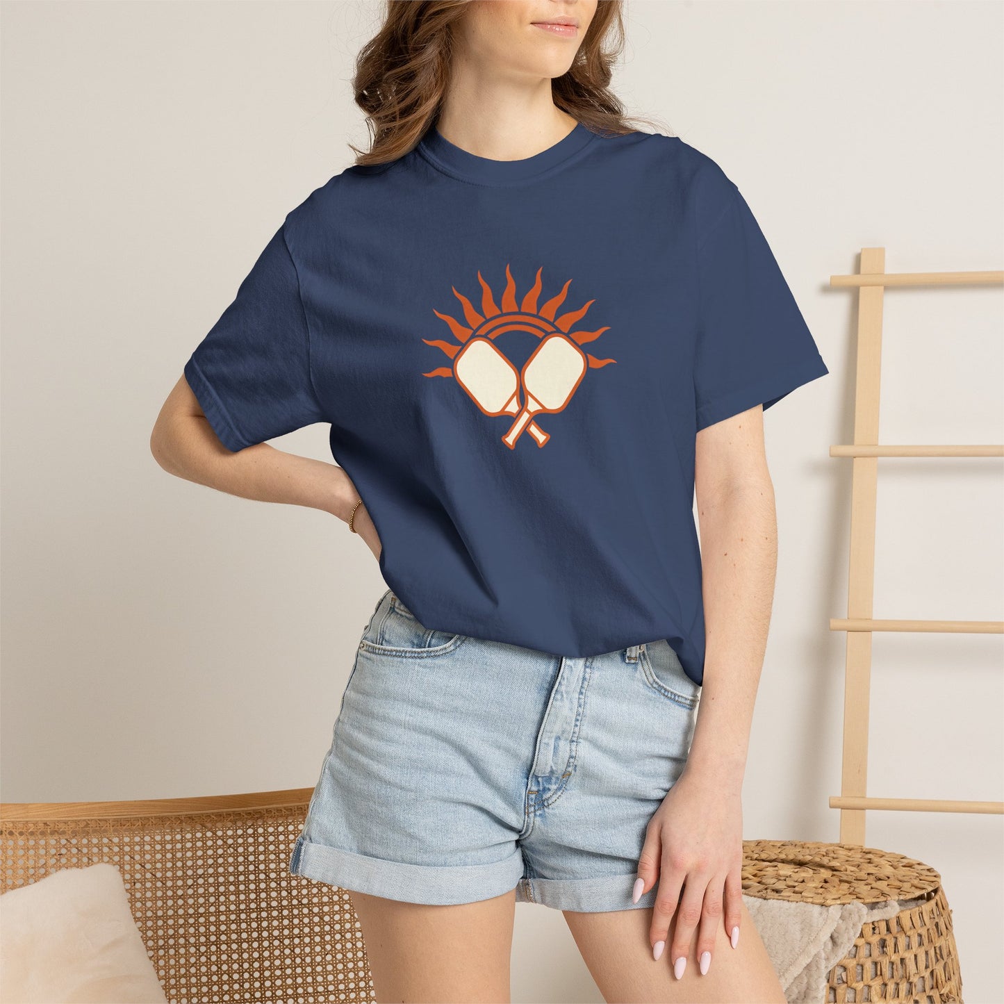 Pickleball Sun Badge Tee Pickler Vintage Minimalist Unisex Shirt