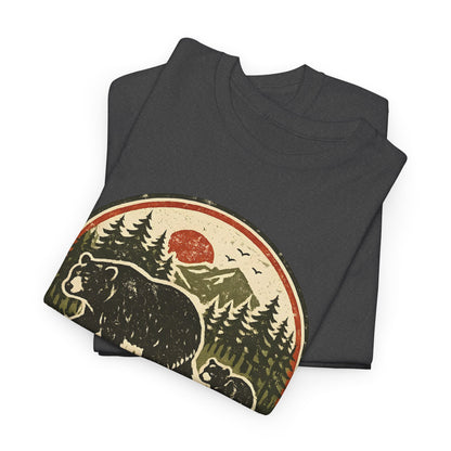 Bear and Cub Retro Badge Tee | Protect What's Wild | Wildlife Lover Gift | Unisex