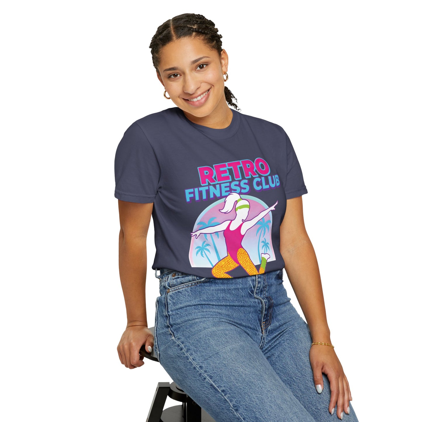 Retro Fitness Club 80s Aerobics Graphic Tee | Vintage Gym Shirt Women