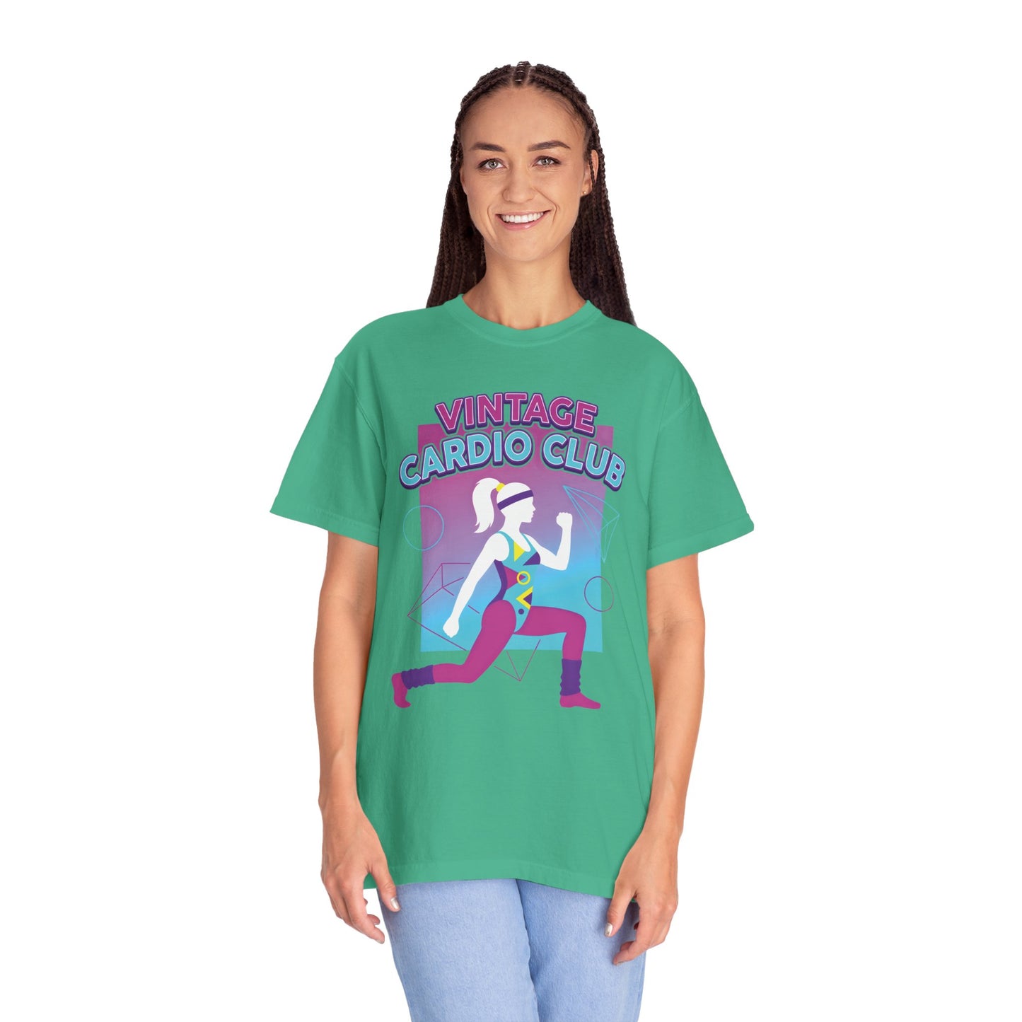 Vintage Cardio Club Retro 80s Lunge Graphic Tee | Workout Shirt Women