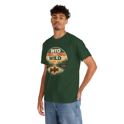 Into the Wild Canoe Badge Tee | Vintage Outdoor Graphic Shirt | Camping Adventure Gift