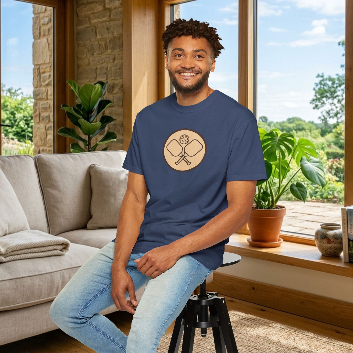 Vintage Pickleball Badge Tee Pickler Crest Minimalist Unisex Shirt