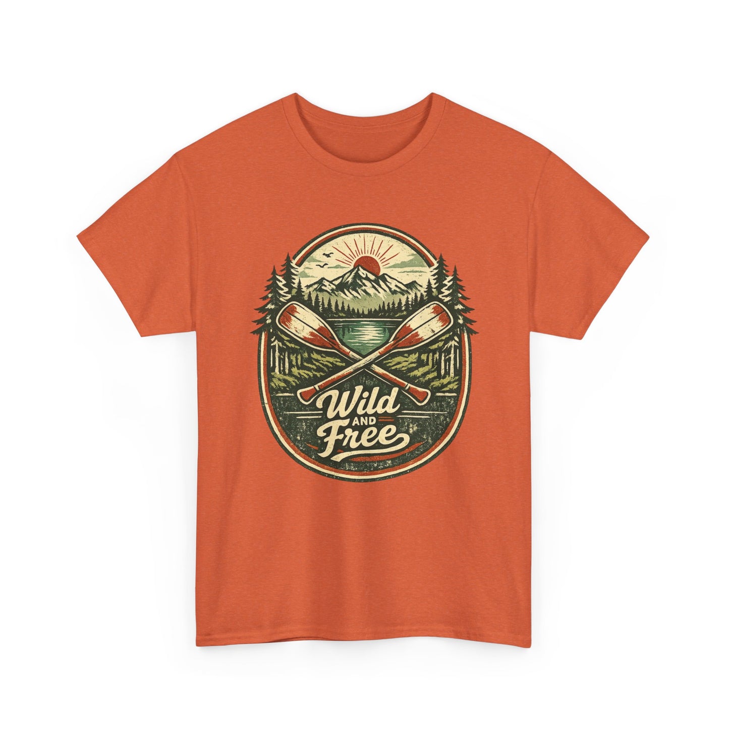 Wild and Free Badge Tee | Vintage Adventure Shirt | Outdoor Explorer Gift