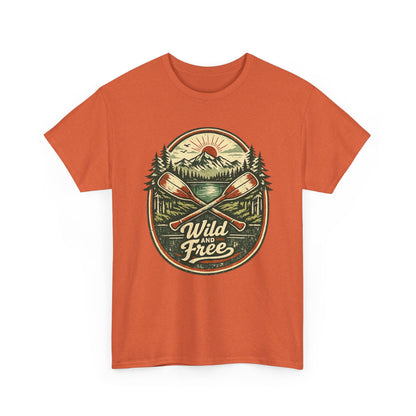 Wild and Free Badge Tee | Vintage Adventure Shirt | Outdoor Explorer Gift