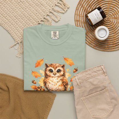 Watercolor Owl Graphic Tee | Autumn Wildlife Art Shirt | Owl Lover Gift