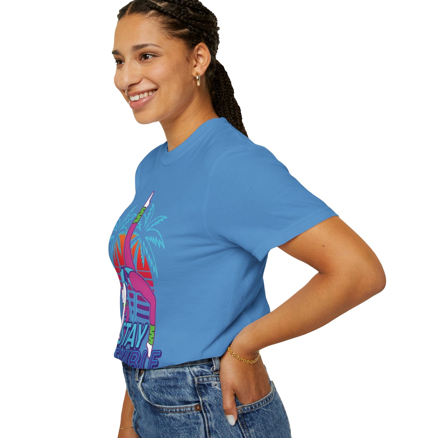 Stay Flexible Retro 80s Backbend Graphic Tee | Vintage Workout Shirt Women