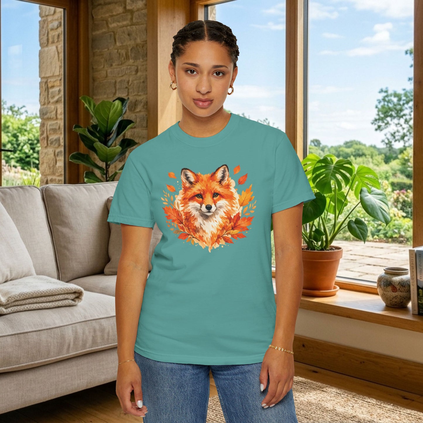 Watercolor Fox Graphic Tee | Autumn Wildlife Art Shirt | Nature Lover Gift | Unisex