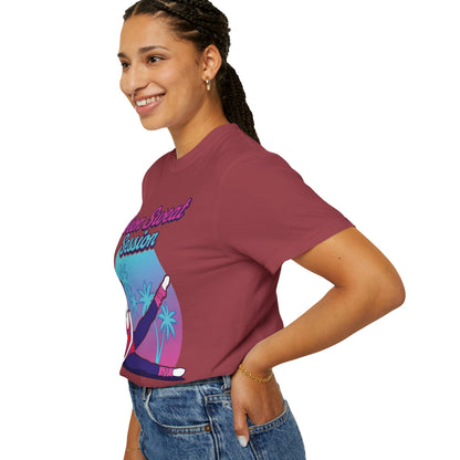 Neon Sweat Session Retro 80s Aerobics Graphic Tee | Vintage Workout Shirt