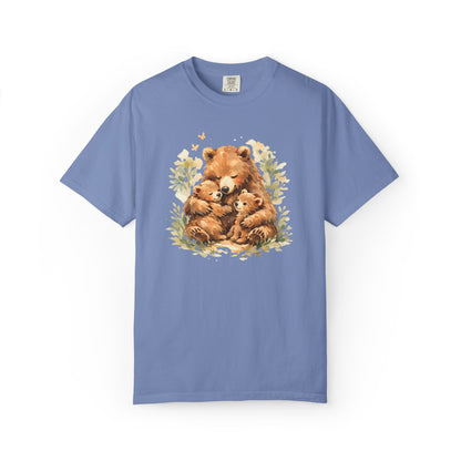 Mother Bear and Cubs Watercolor Tee | Wildlife Art Shirt | Mother Nature Gift | Unisex