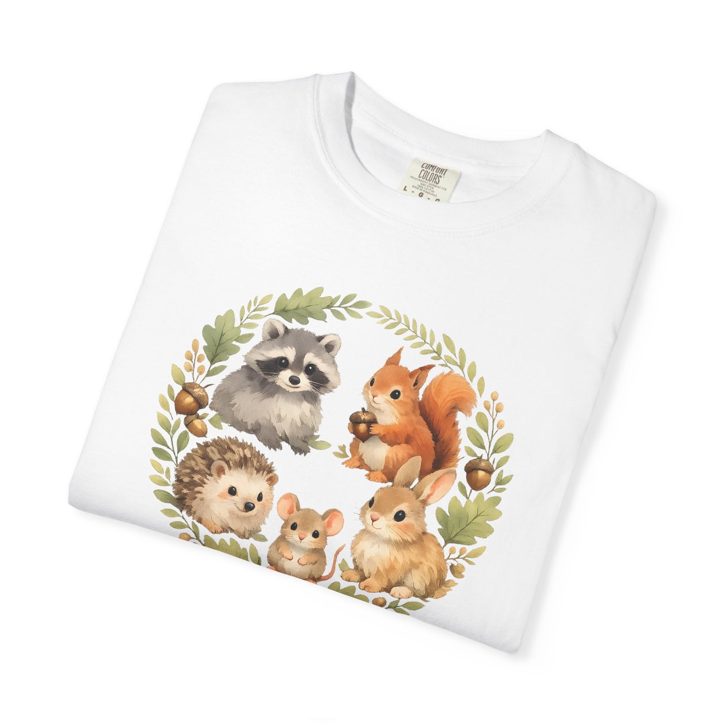 Woodland Animals Circle Watercolor Tee | Forest Creature Gift Shirt | Nature Lover
