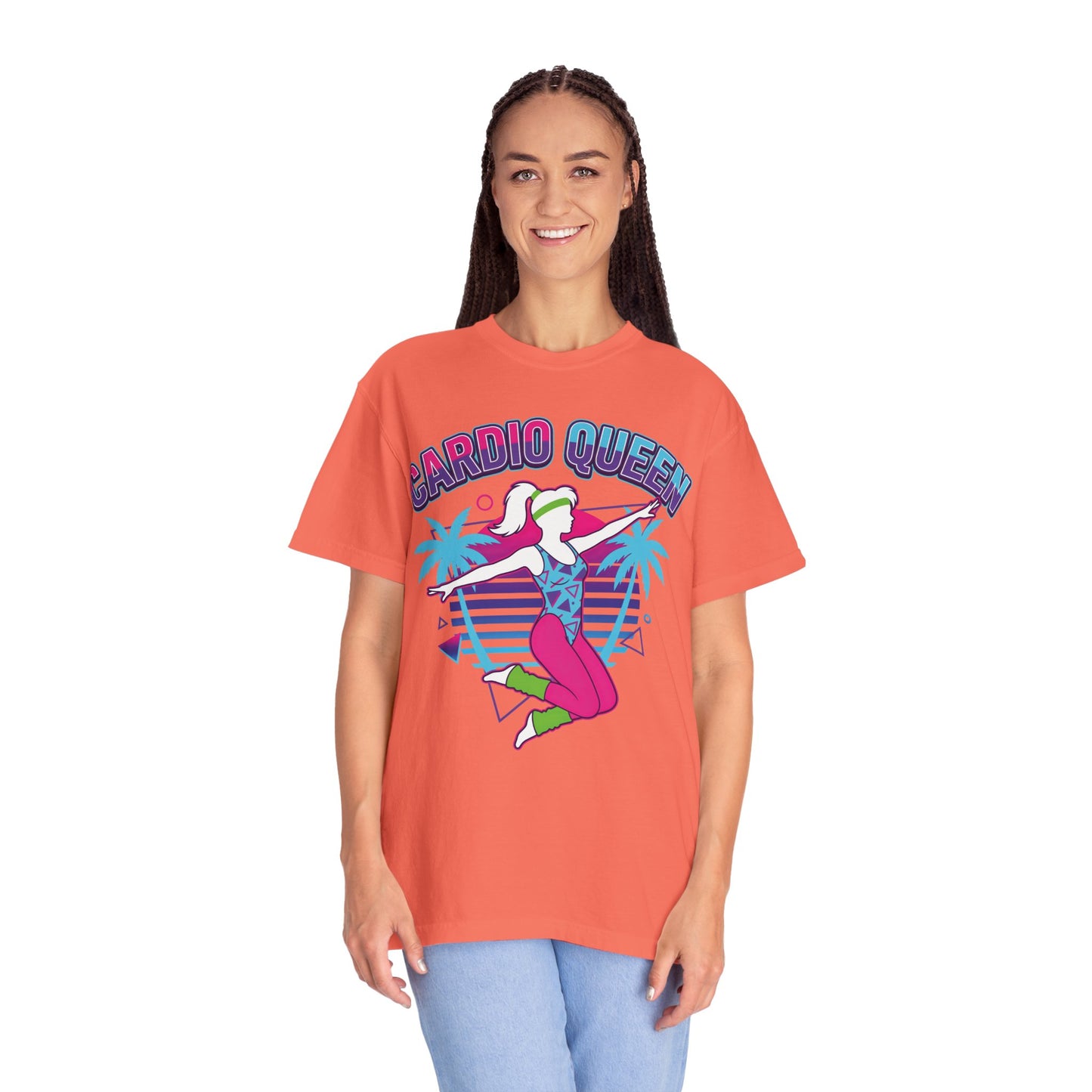 Cardio Queen Retro 80s Aerobics Graphic Tee | Vintage Workout Shirt Women