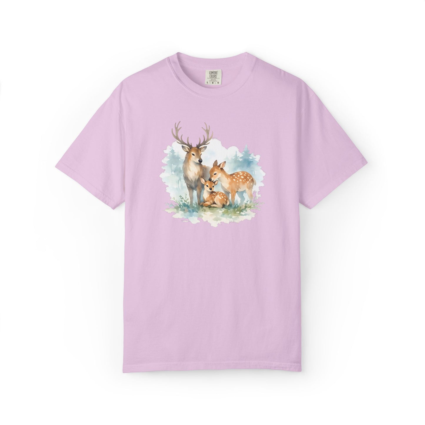 Watercolor Deer Family Tee | Forest Wildlife Art Shirt | Nature Lover Gift | Unisex