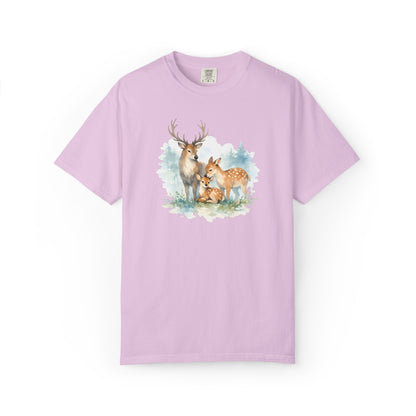 Watercolor Deer Family Tee | Forest Wildlife Art Shirt | Nature Lover Gift | Unisex