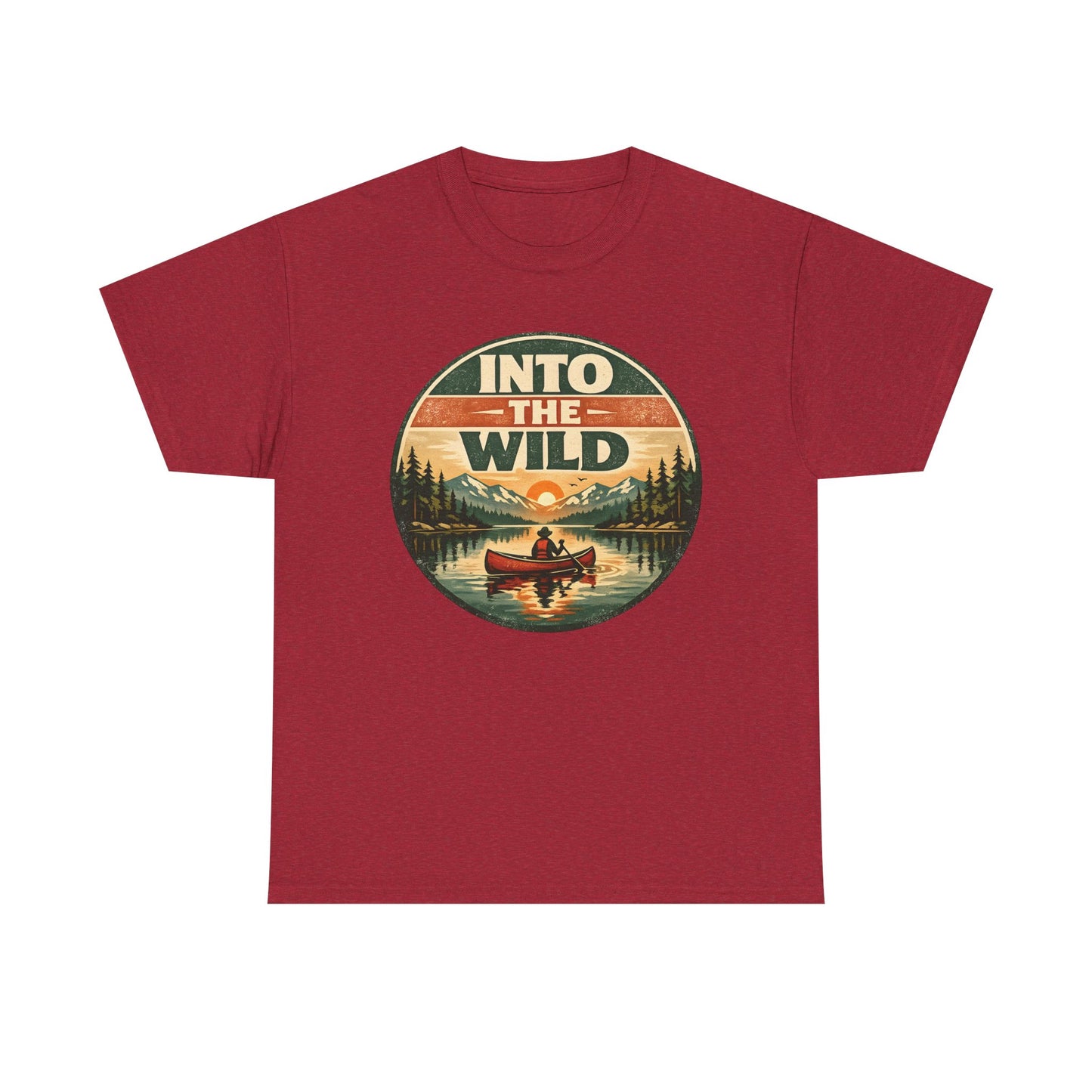 Into the Wild Canoe Badge Tee | Vintage Outdoor Graphic Shirt | Camping Adventure Gift