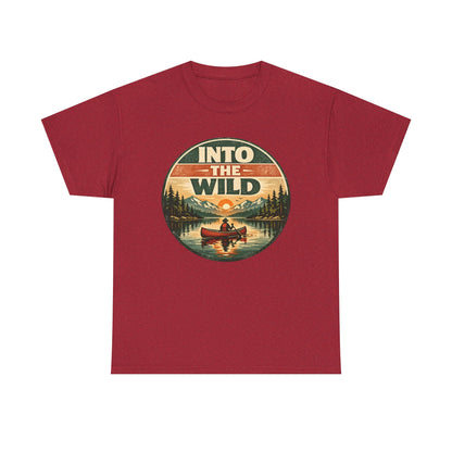 Into the Wild Canoe Badge Tee | Vintage Outdoor Graphic Shirt | Camping Adventure Gift