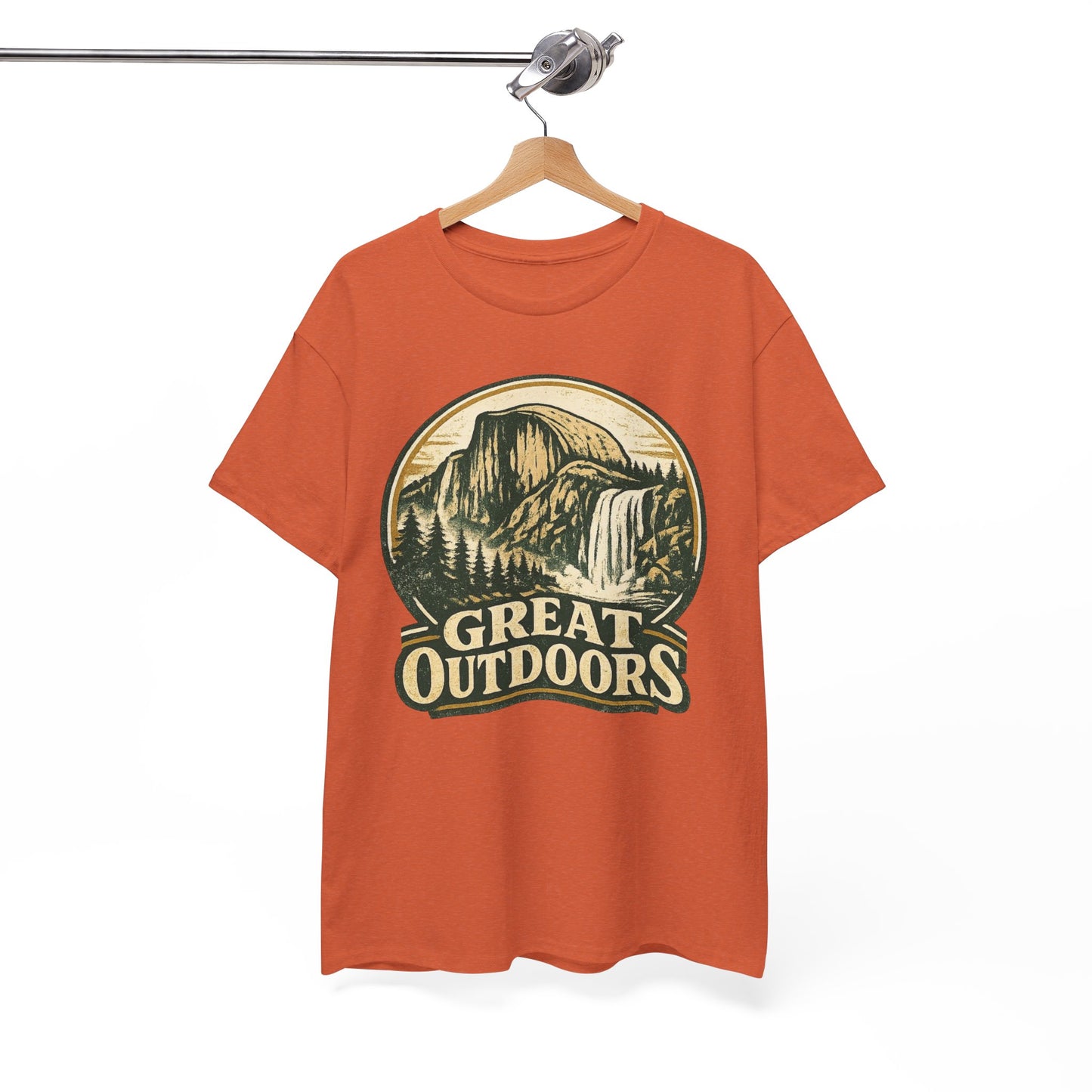 Great Outdoors Retro Badge Tee | Yosemite Half Dome Graphic Shirt | Camping Gift