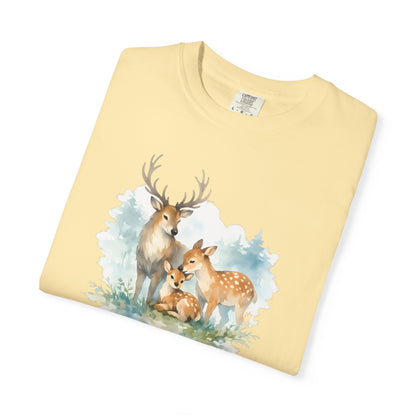 Watercolor Deer Family Tee | Forest Wildlife Art Shirt | Nature Lover Gift | Unisex