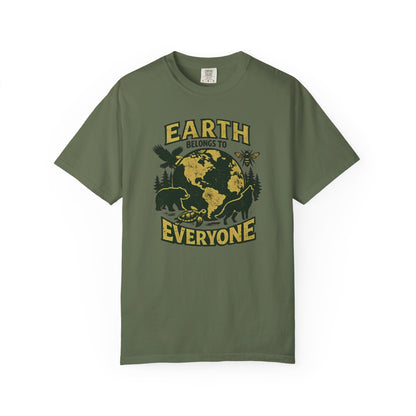 Earth Belongs to Everyone Earth Day Tee | Conservation Art Shirt | Wildlife Gift