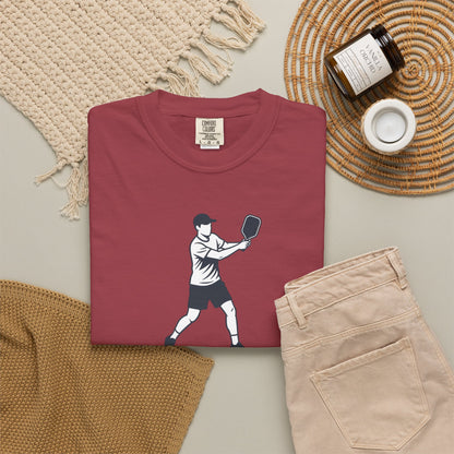 Pickleball Player Silhouette Tee Pickler Minimalist Men's Graphic Shirt