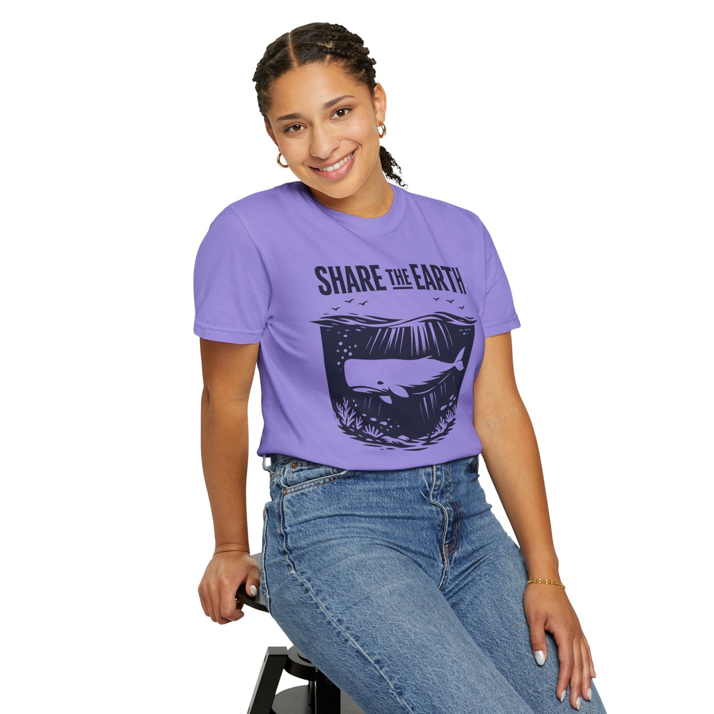 Whale Conservation Tee | Share the Earth Graphic Shirt | Ocean Wildlife Gift | Unisex