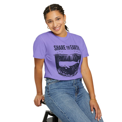 Whale Conservation Tee | Share the Earth Graphic Shirt | Ocean Wildlife Gift | Unisex